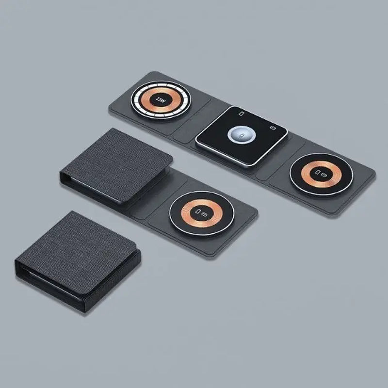 Magnetic Folding Wireless Charger Station for Iphone, Iwatch, and Airpods - 3 in 1 Fast Charging