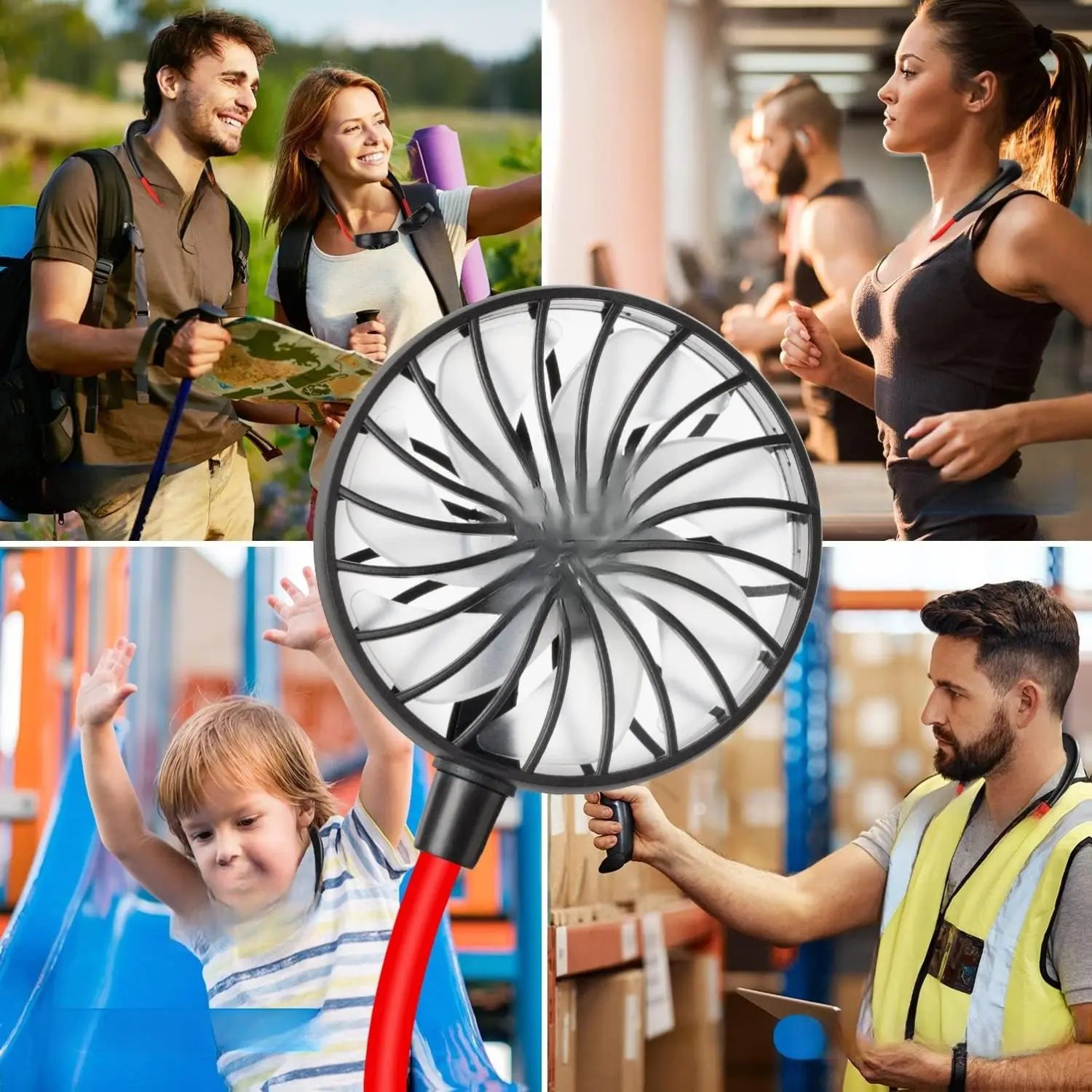 Neck Fan Portable Rechargeable: Personal Cooling Wearable Fan around Your Neck That Blow Cold Air for Men Women - Usb Should Fan Battery Operated for Travel and Outdoor Sports