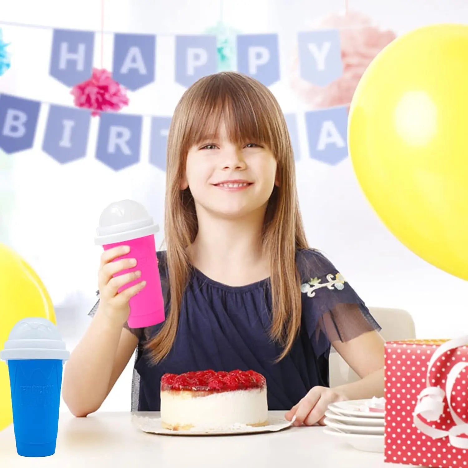 Magic Slushy Maker Squeeze Cup Slushie Maker Homemade Milk Shake Maker Cooling Cup Squee DIY It for Everyone