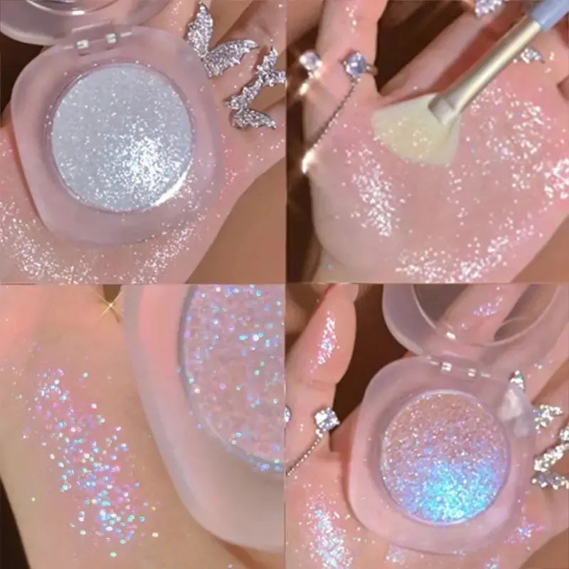 Diamond Glitter Mashed Potatoes Highlighter Diamond Highlighter Makeup Gel Face and Body Brighten Glitter Natural Contour Makeup Bronzer Cosmetic