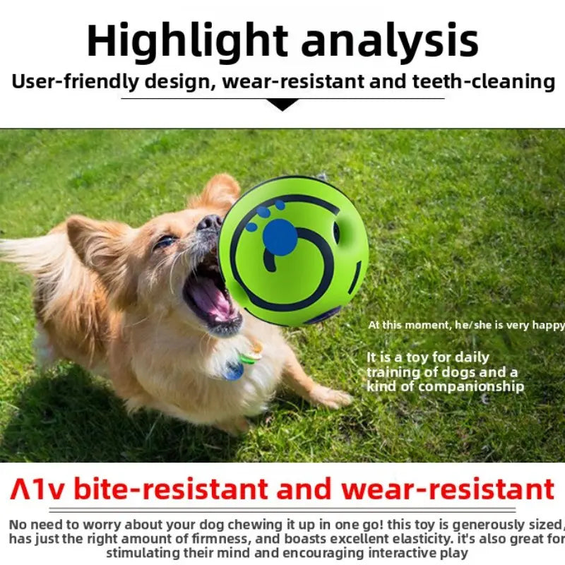 Pet Dog Toy Self-Play Ball, Rolling Sound Ball, Teeth Grinding Stress Relief, Durable Chew Toy, Fun Interactive Dog Toy