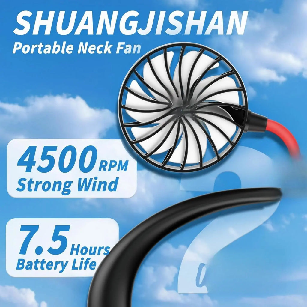 Neck Fan Portable Rechargeable: Personal Cooling Wearable Fan around Your Neck That Blow Cold Air for Men Women - Usb Should Fan Battery Operated for Travel and Outdoor Sports