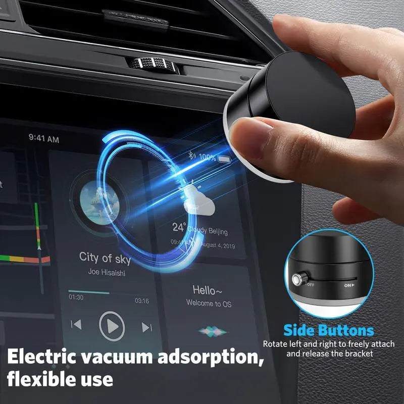 Vacuum Magnetic Car Phone Holder, 1 Count Foldable Portable Car Phone Holder, Multi-Scene Use Car Phone Mount for Car, Gym & More
