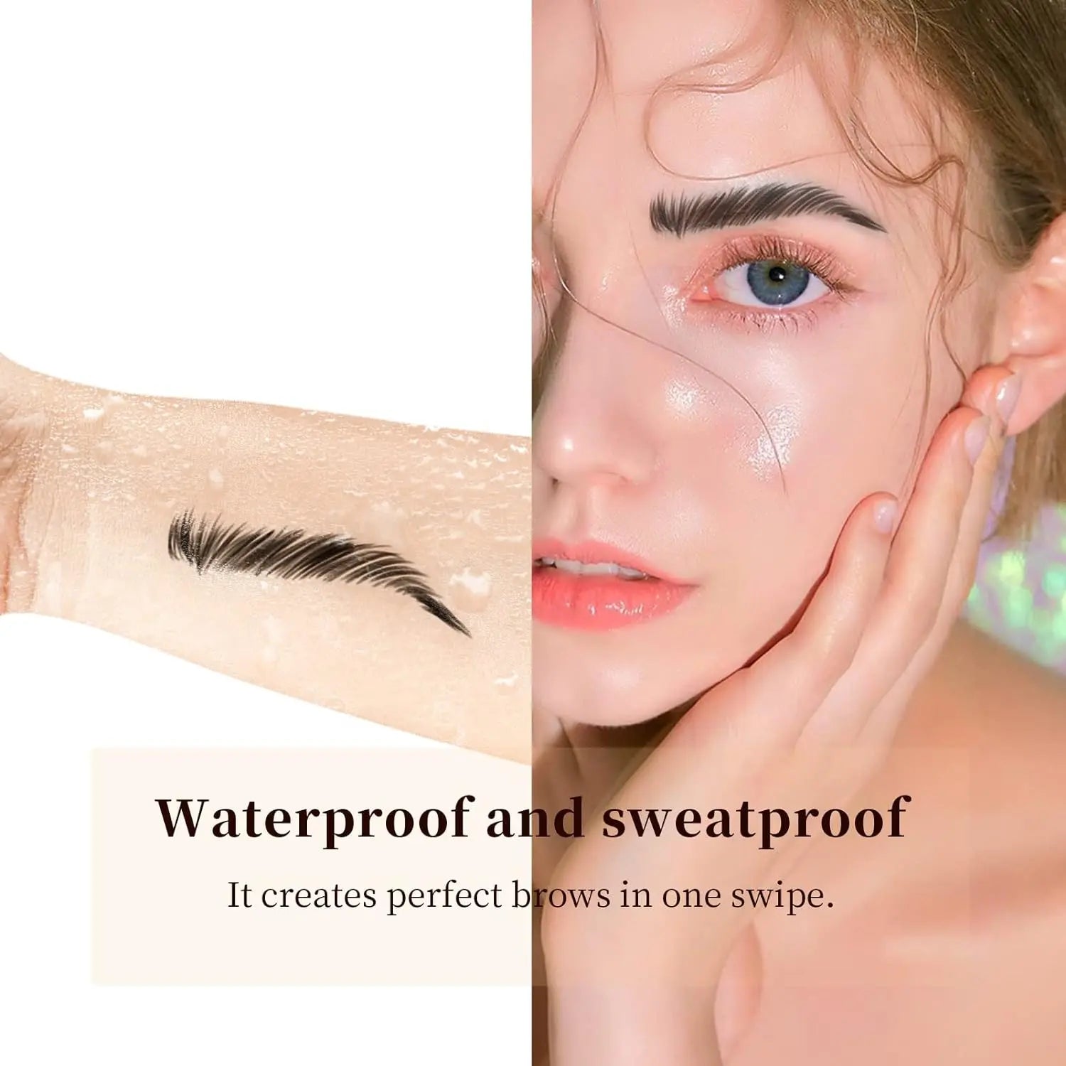 Eyebrow Pen - Comfort Liquid Eyebrow Pencil, Upgraded Brown Eyebrow Pencils for Women with 4 Fort Tip Waterproof & Long Lasting Natural-Looking Hair-Like Defined Brows