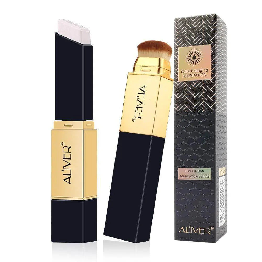 Aliver Concealer & Foundation-Color Changing Concealer Stick with Soft Brush,Waterproof & Sweatproof, Long Lasting Makeup Full Concealer Stick