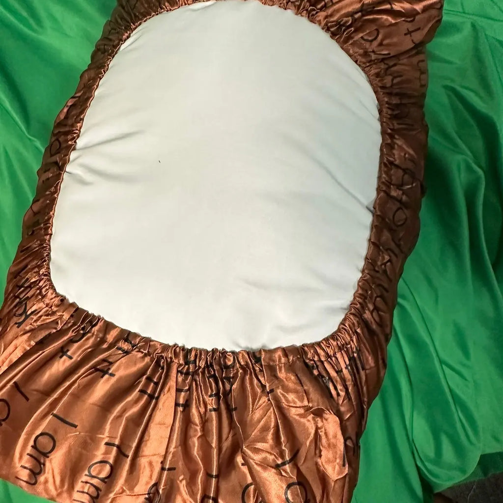 BROWN IMPORTANT AFFIRMATION SATIN SILK PILLOWCASE