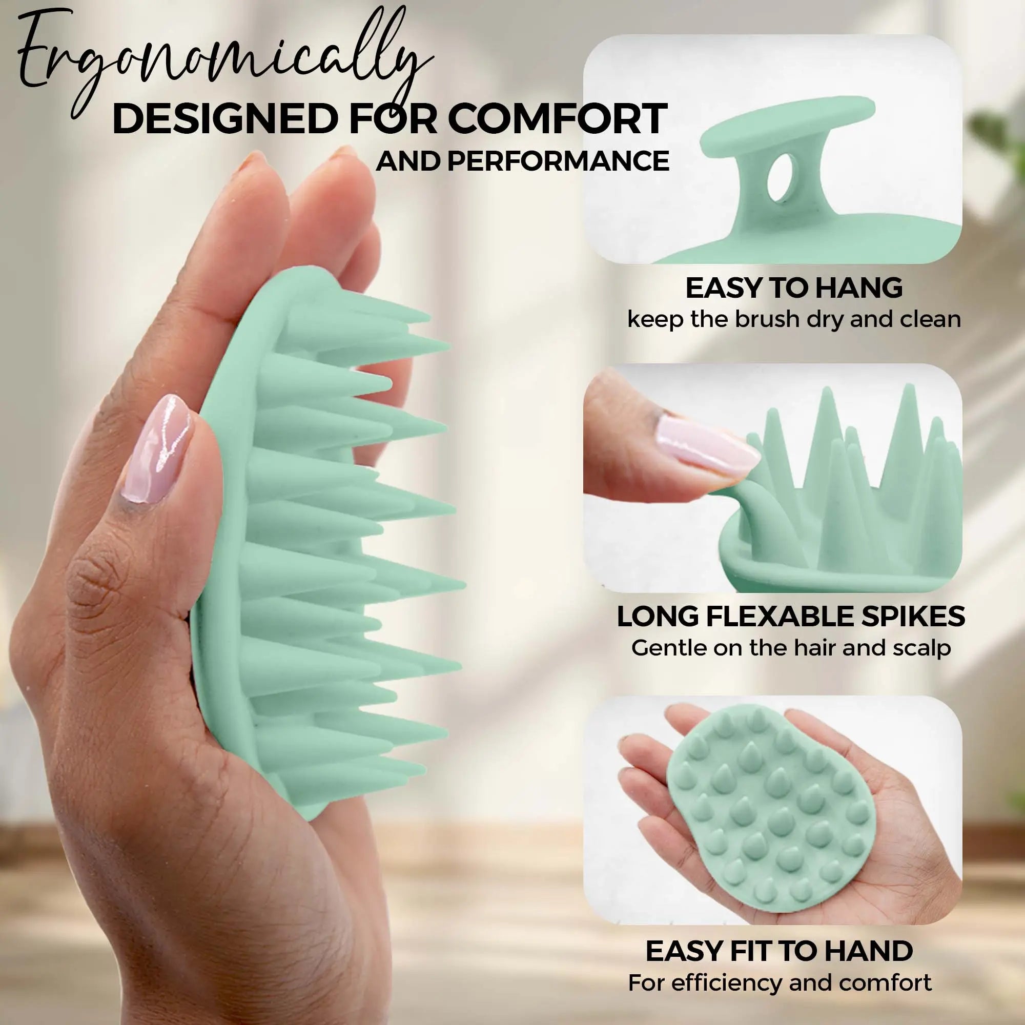 Scalp Massager Shampoo Brush - Silicon Scalp Scrubber