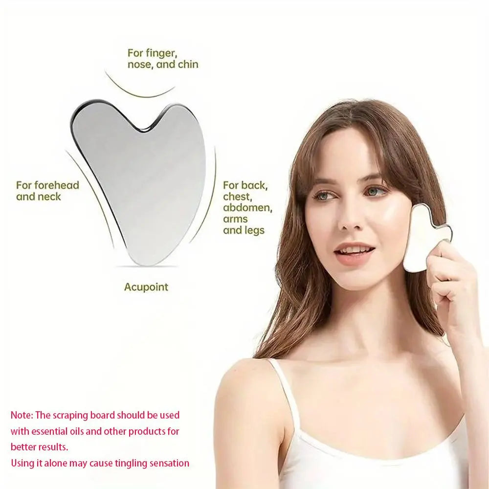 Silicone Facial Ice Mold, Ice Roller and Stainless Steel Gua Sha Tool Set with Storage Bag, 2 Counts/Set Reusable Facial Care Tools, Manual Massage Supplies, Skincare Products, Self Care Products #GLOBAL PICKS