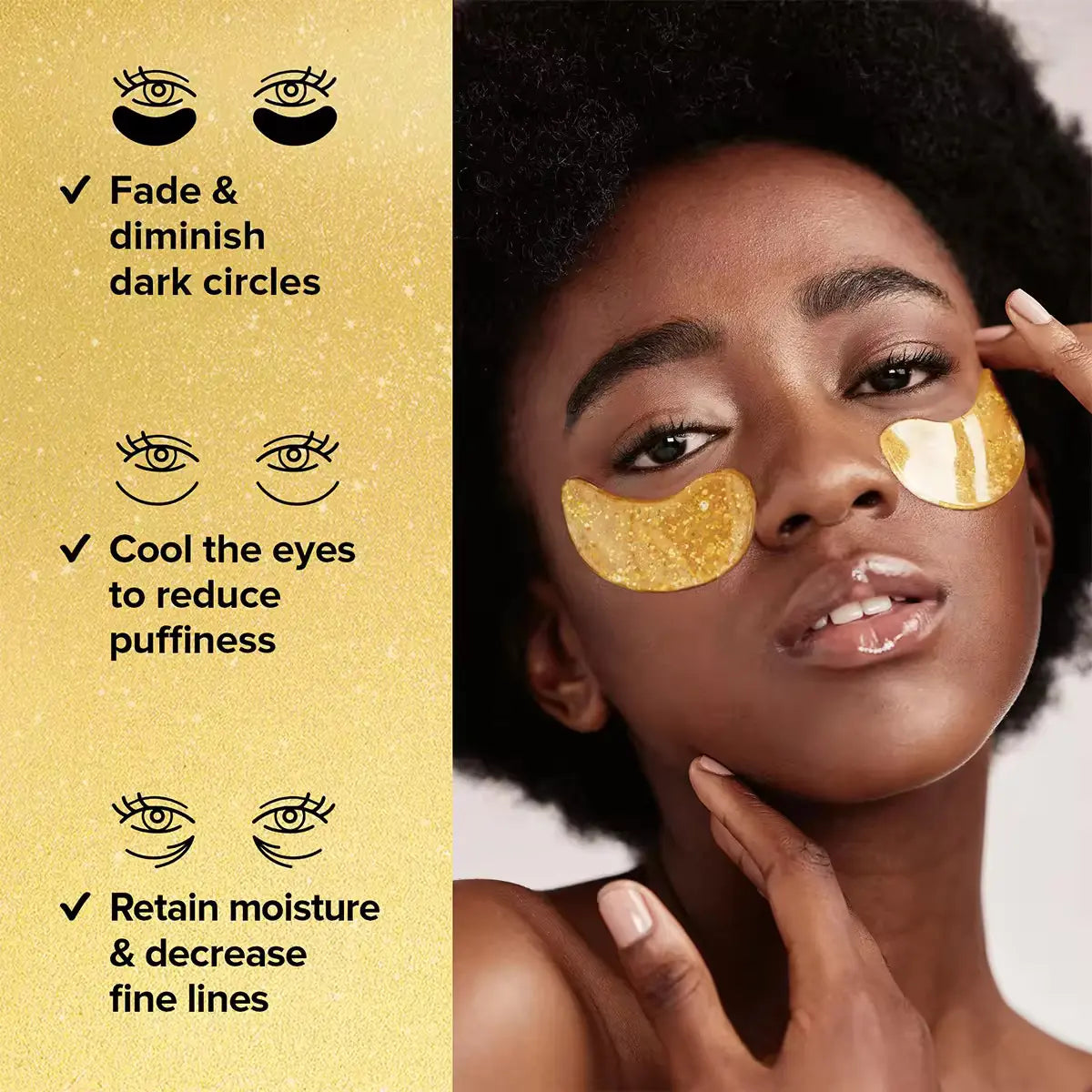 24K Gold under Eye Patches (20 Pairs), Eye Mask, Collagen Skin Care Products, Eye Patches for Puffy Eyes, Eye Masks for Dark Circles and Puffiness