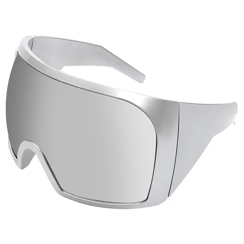 Wrap around Oversized Sunglasses for Women Men Cool Futuristic Rave Trendy Sunglasses Big Curved Shield Sun Glasses