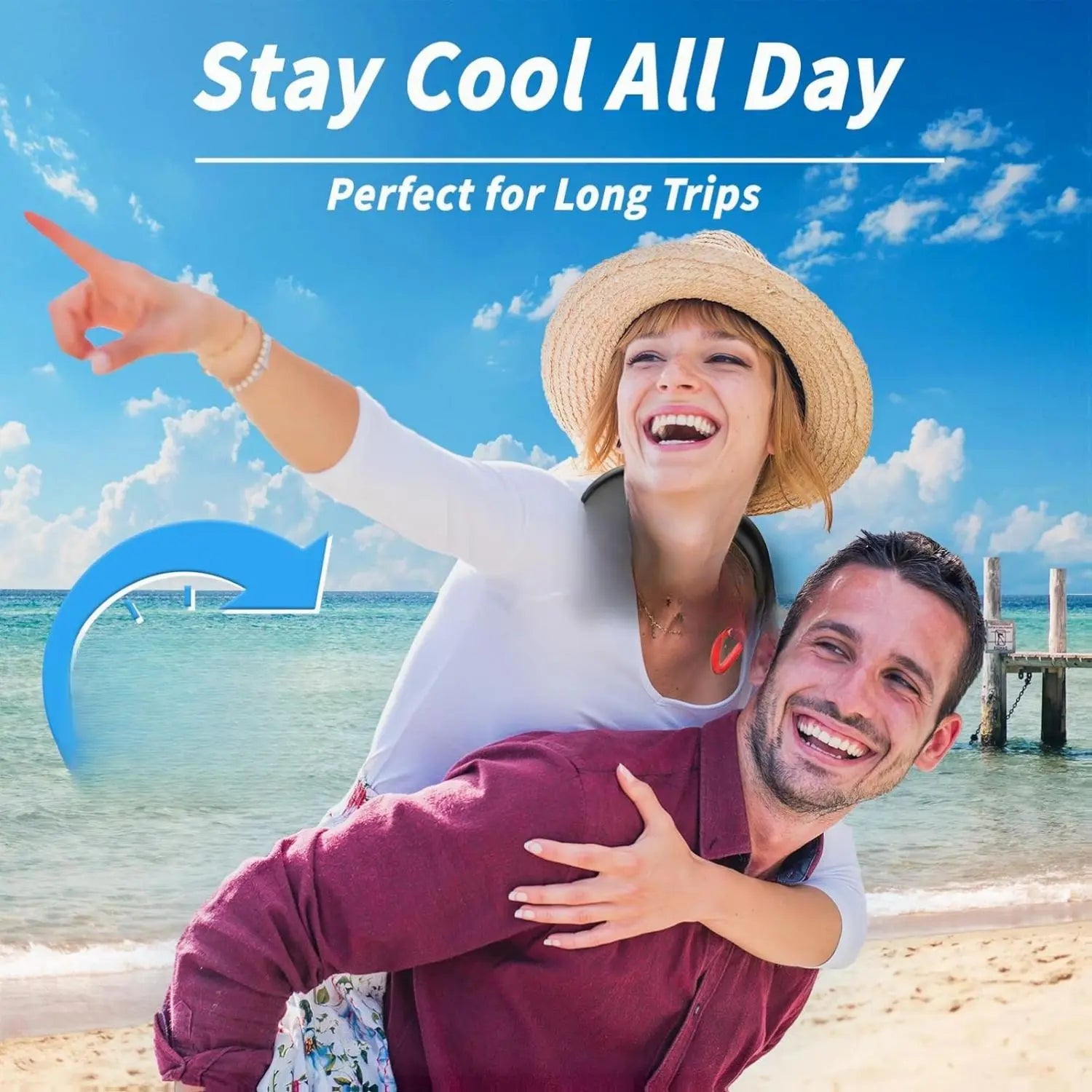 Neck Fan Portable Rechargeable: Personal Cooling Wearable Fan around Your Neck That Blow Cold Air for Men Women - Usb Should Fan Battery Operated for Travel and Outdoor Sports