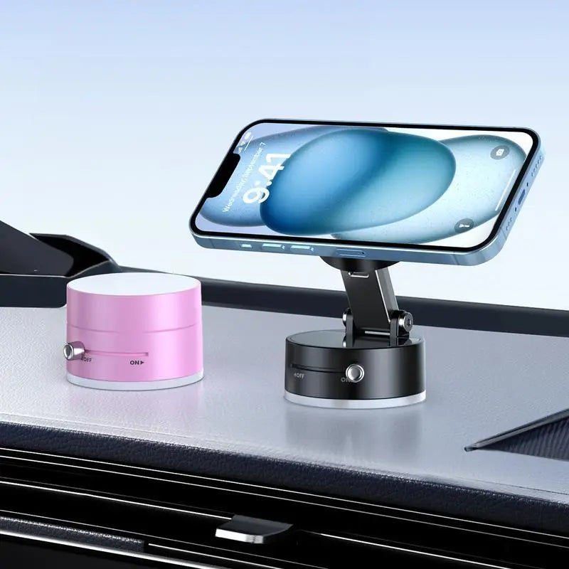 Vacuum Magnetic Car Phone Holder, 1 Count Foldable Portable Car Phone Holder, Multi-Scene Use Car Phone Mount for Car, Gym & More